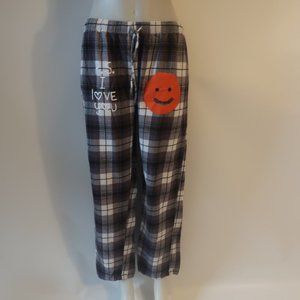Womens Hipchik Couture Black White Plaid Smiley Face P.S Love Pajama Bottom M *